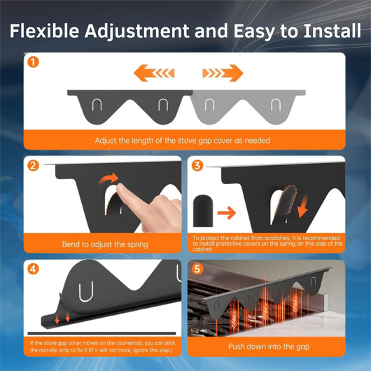 Retractable Heat Resistant Stove Gap Cover