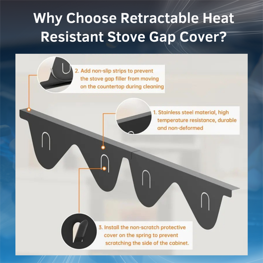 Retractable Heat Resistant Stove Gap Cover
