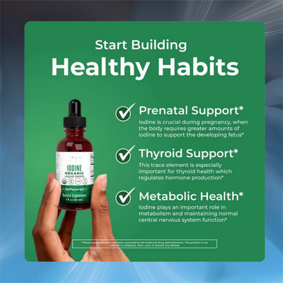 Organic Iodine Drops for Thyroid and Metabolic Support