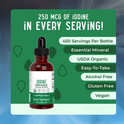 Organic Iodine Drops for Thyroid and Metabolic Support