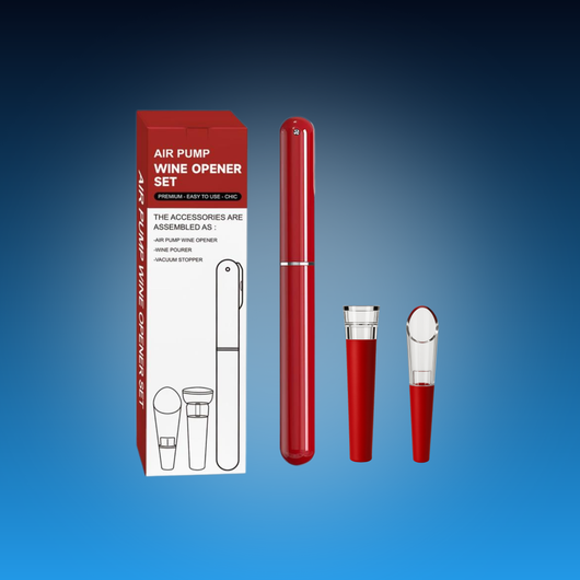 Air Pump Wine Opener with Vacuum Stopper & Pourer