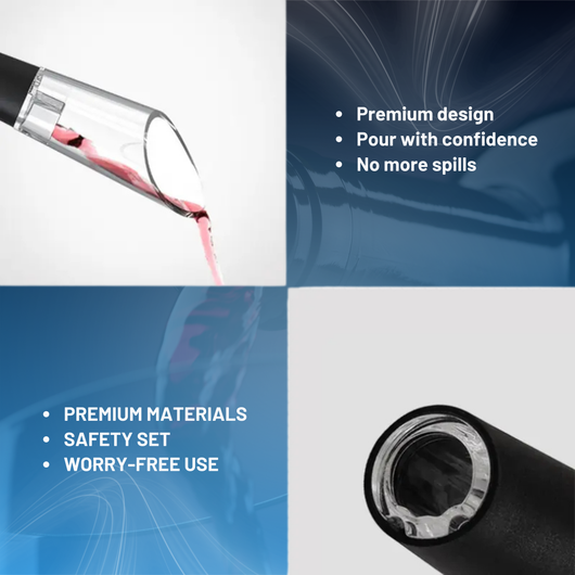 Air Pump Wine Opener with Vacuum Stopper & Pourer