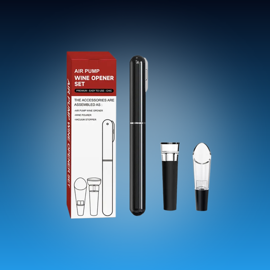 Air Pump Wine Opener with Vacuum Stopper & Pourer