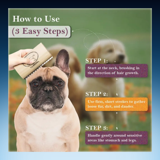 Wooden Steel Shedding Brush for Short and Long Hair Pets