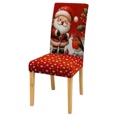 Christmas Santa Print Chair Covers (6 Pack)