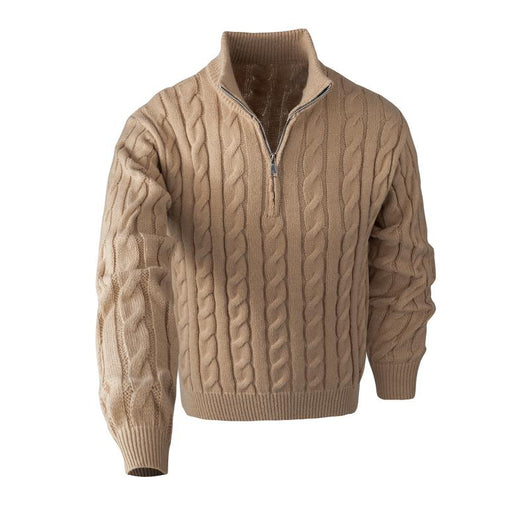 Quarter Zip Knitted Long Sleeve Sweater
