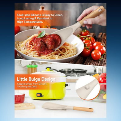 Wooden Silicone Utensil Set