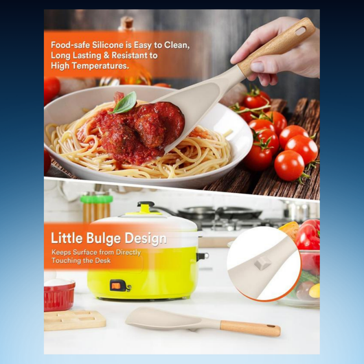 Wooden Silicone Utensil Set