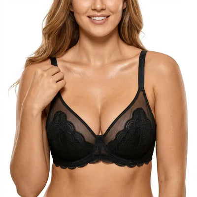 Mermaid Scales Lace Plus Size Minimizer Bra