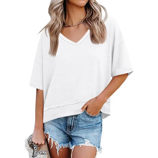Womens Summer V-Neck T Shirts