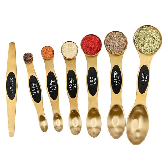Stainless Steel Magnetic Spoons 7 Set with Leveler