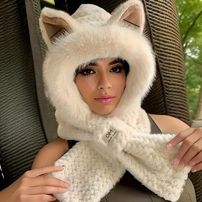 Animal Ear Hooded Scarf