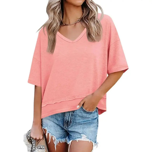 Womens Summer V-Neck T Shirts