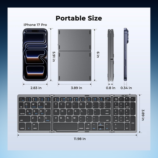 Foldable Bluetooth Keyboard with Touchpad