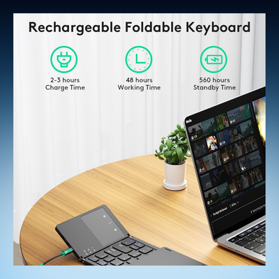 Foldable Bluetooth Keyboard with Touchpad