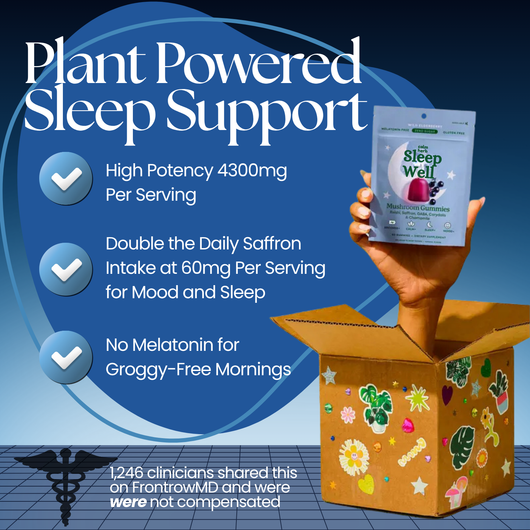 Mushroom Sleep Gummies – Melatonin Free, With Saffron for Deep Rest