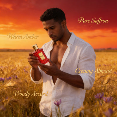 Men's Luxury Eau de Parfum Long-Lasting Saffron Amber and Woody Fragrance