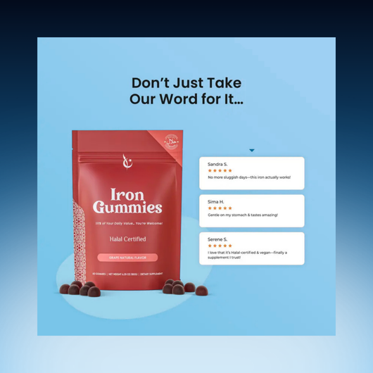 Vegan Iron Gummy Supplement with Vitamin C