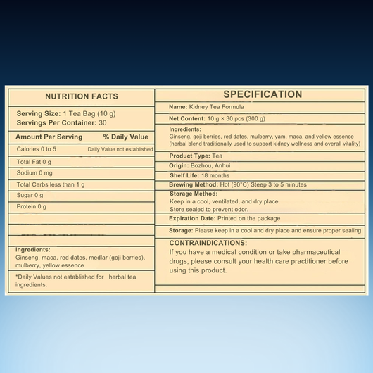 Kidney Tea Formula – Ginseng Five & Eight Treasure Herbal Tea