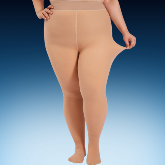 Plus Size Regular Fleece Lined Transparent Tights
