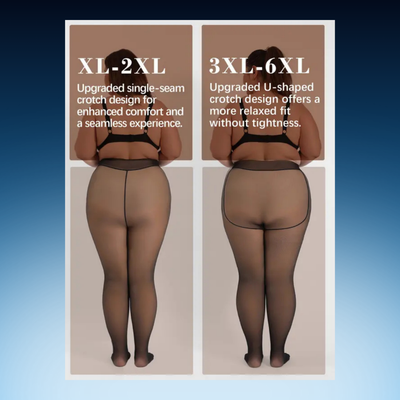 Plus Size Regular Fleece Lined Transparent Tights