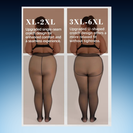 Plus Size Regular Fleece Lined Transparent Tights