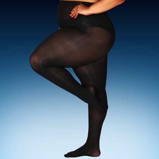Plus Size Regular Fleece Lined Transparent Tights