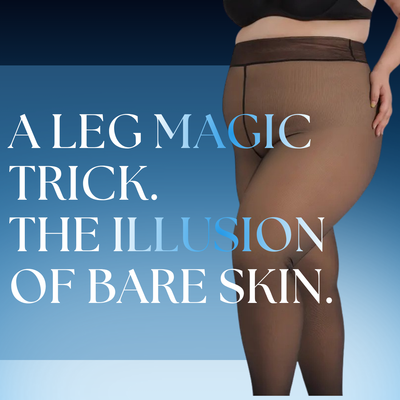 Plus Size Regular Fleece Lined Transparent Tights