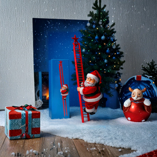 SANTA’S MAGIC –  Electric Climbing Santa Ladder Decoration