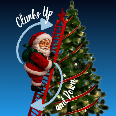 SANTA’S MAGIC –  Electric Climbing Santa Ladder Decoration