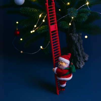SANTA’S MAGIC –  Electric Climbing Santa Ladder Decoration