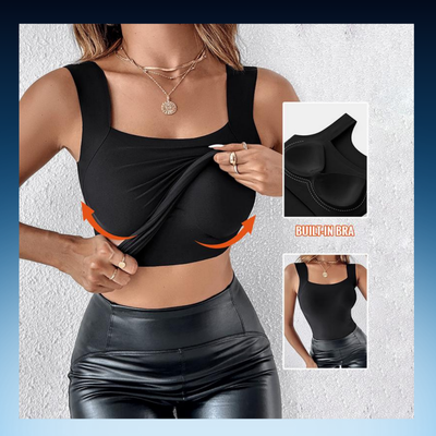 Seamless Slim Fit Tank with Built-In Bra