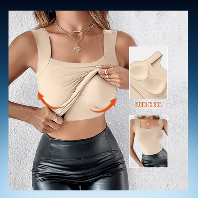 Seamless Slim Fit Tank with Built-In Bra