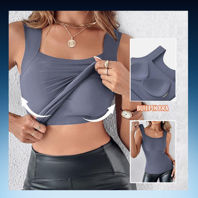 Seamless Slim Fit Tank with Built-In Bra