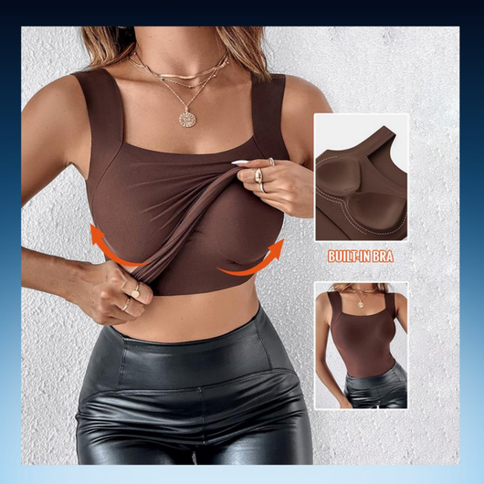 Seamless Slim Fit Tank with Built-In Bra