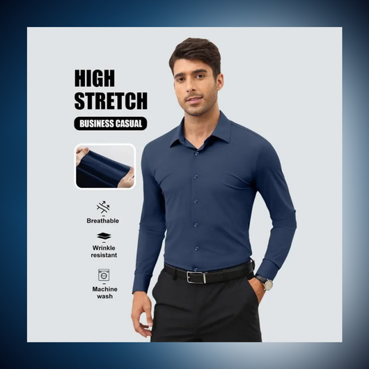 Stretch Slim Fit Dress Shirt - Wrinkle Free & Breathable