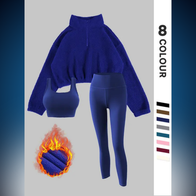 Women’s Solid Thermal Lined Tracksuit Set