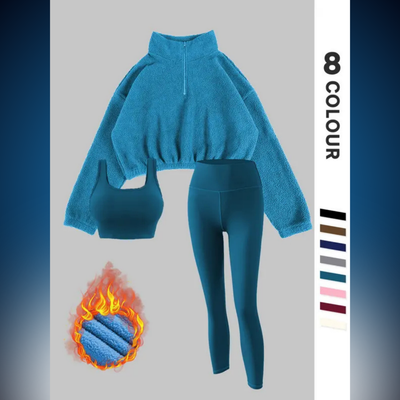 Women’s Solid Thermal Lined Tracksuit Set