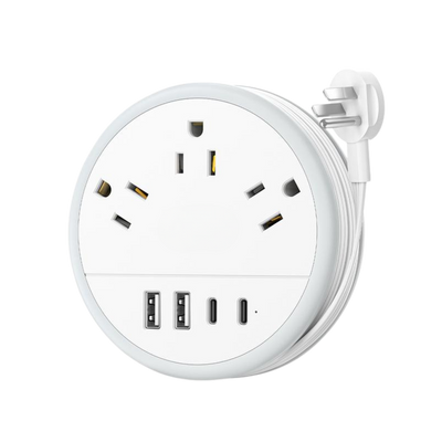 All-In-One Flat Cord Power Strip