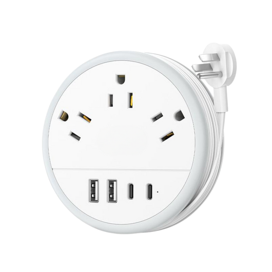 All-In-One Flat Cord Power Strip